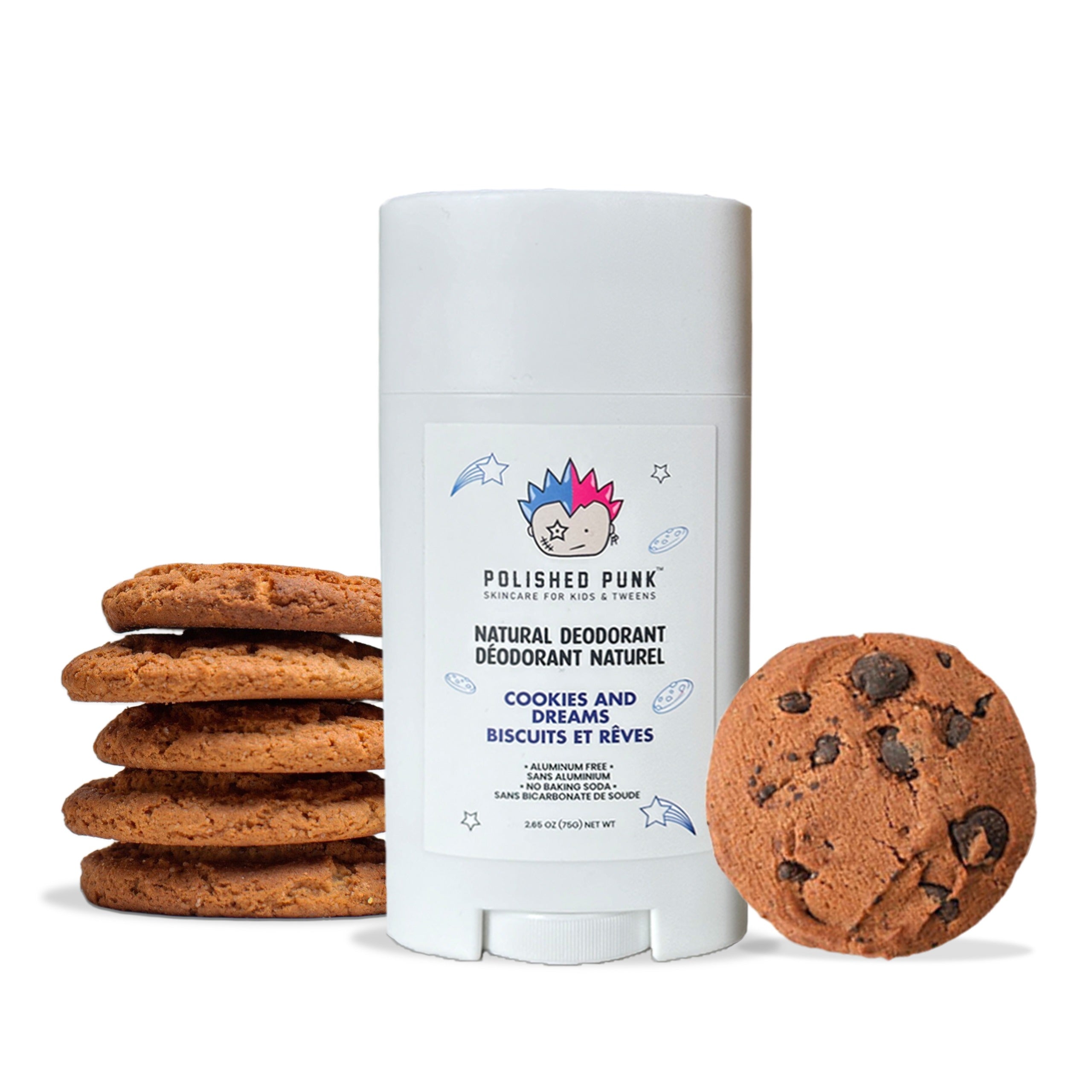 Natural Deodorant in Cookies and Dreams Aluminum Free and Baking Soda Free for Kids and Tweens