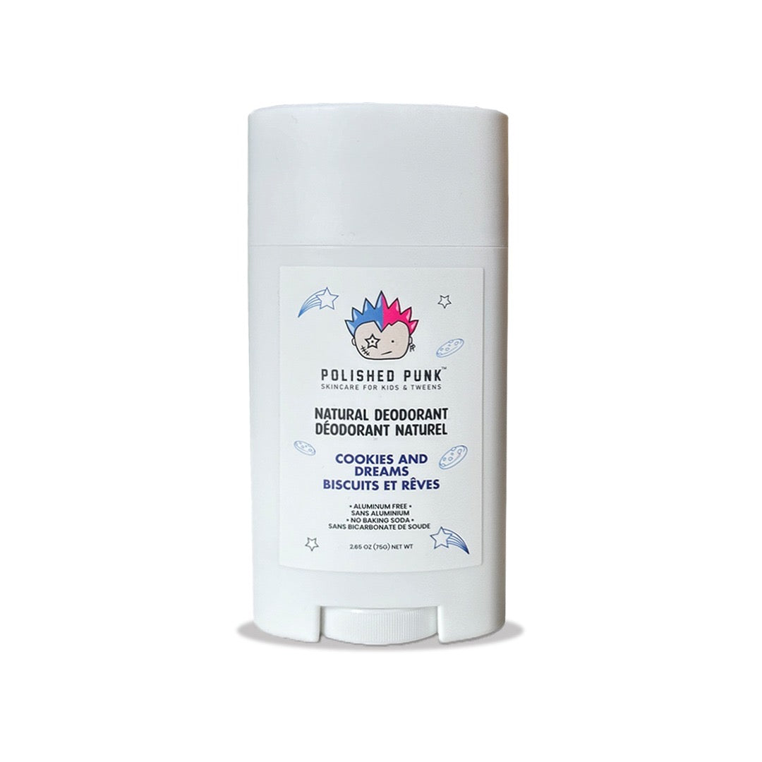 Natural Deodorant in Cookies and Dreams Aluminum Free and Baking Soda Free for Kids and Tweens