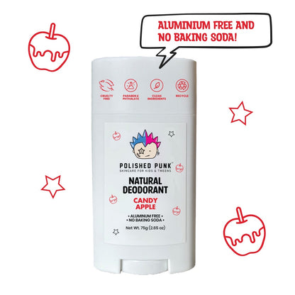 Natural Deodorant in Candy Apple Aluminum Free Baking Soda Free