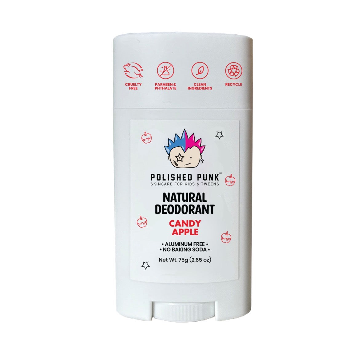 Natural Deodorant in Candy Apple Aluminum Free Baking Soda Free