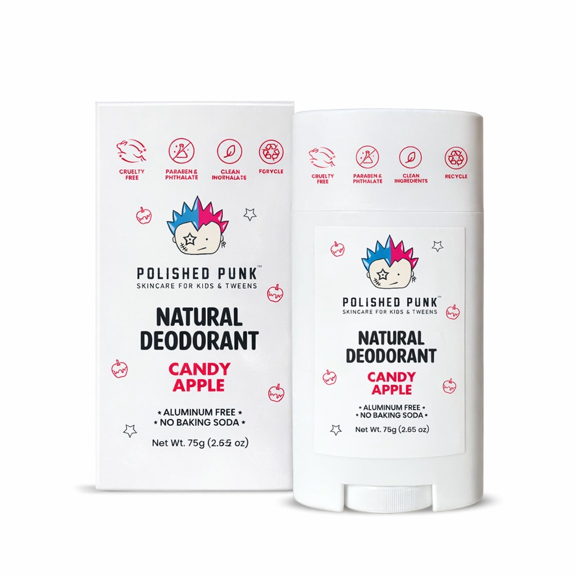 Natural Deodorant in Candy Apple Aluminum Free Baking Soda Free